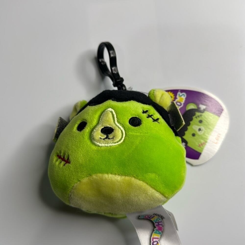 NWT 3" Len the Frankenstein Bear Squishmallow Clip Halloween Collection